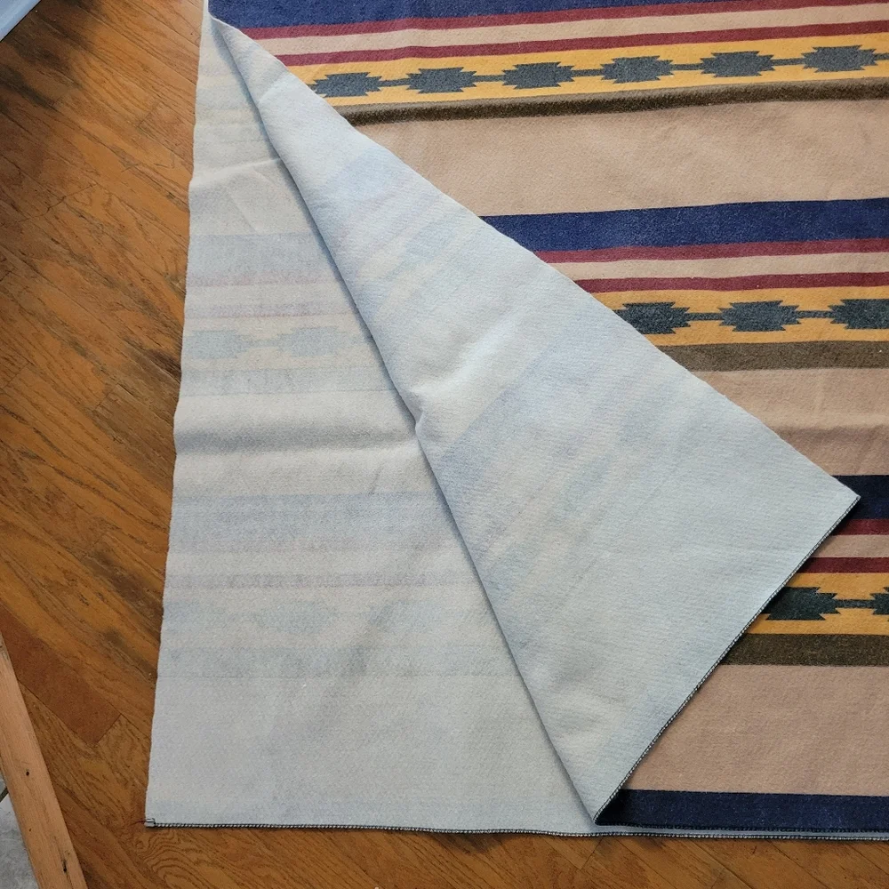 Vtg Owen Southwestern One-Sided King Blanket
